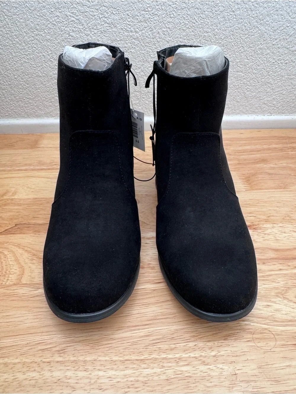 Torrid Classic Black Suede Ankle Boots with Block Heel 6.5WW